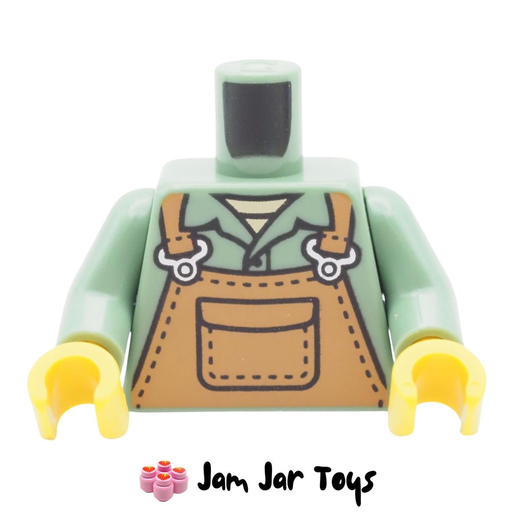 LEGO Sand Green Torso, Medium Nougat Apron