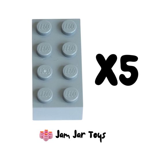 LEGO Five Dark Bluish Grey Bricks 2 x 4. BK30