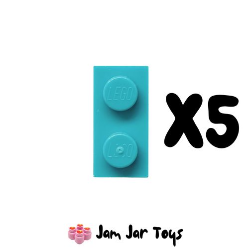 LEGO Five Dark Turquoise 1 x 2 Tiles