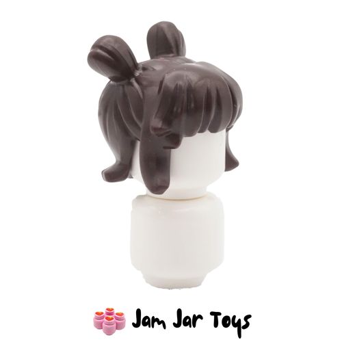 LEGO Hairstyle – Dark Brown Long Hair with Twin Buns