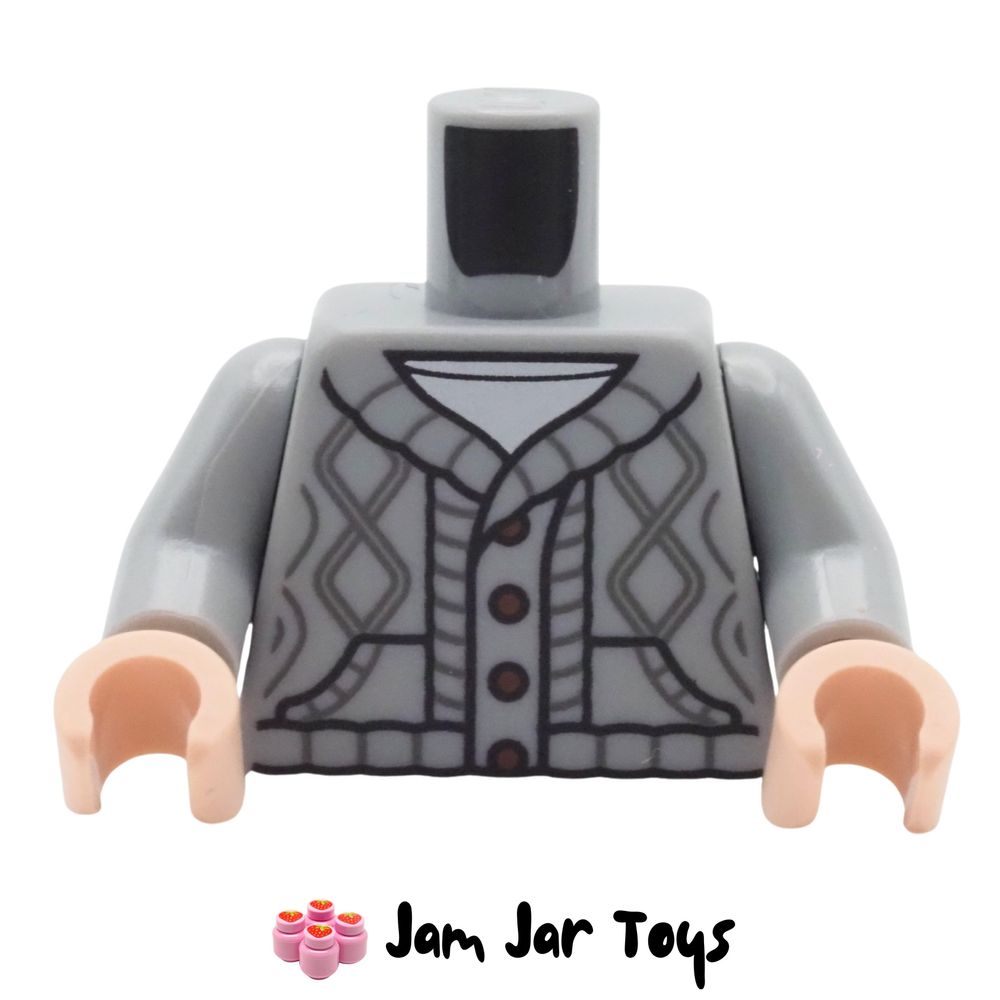 LEGO Torso – Dark Bluish Grey Knitted Sweater with Buttons