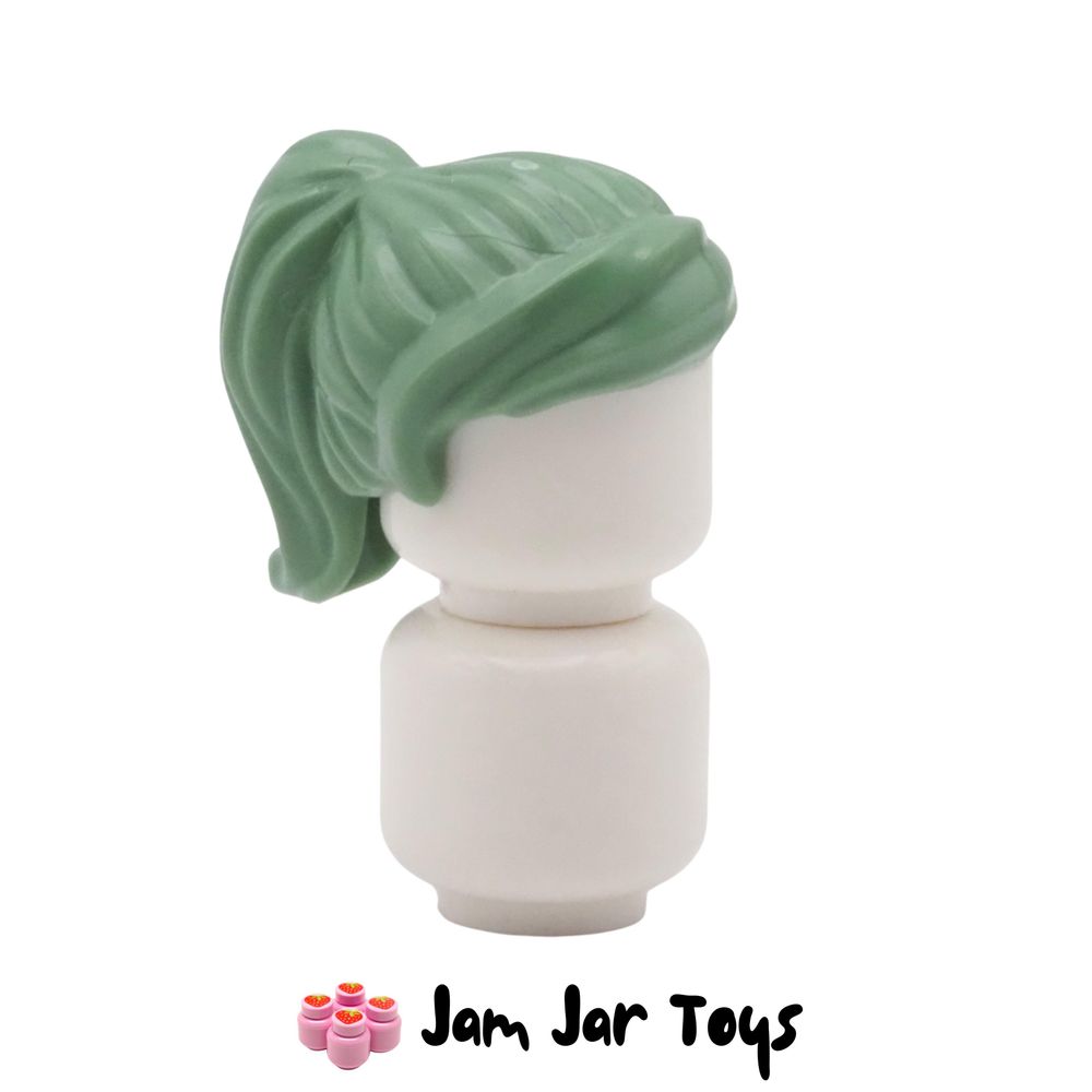 LEGO Hair – Sand Green Ponytail with Side Fringe