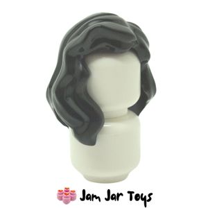 LEGO® Jessica Cruz Hair Piece - Black Mid-Length with Parting H86