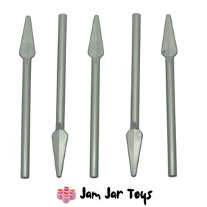 LEGO Knight Pike Spear Round End Flat Silver x 5