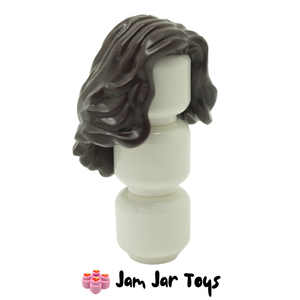 LEGO® Minifigure Hair Dark Brown Mid-Length Wavy Side Part (H132)