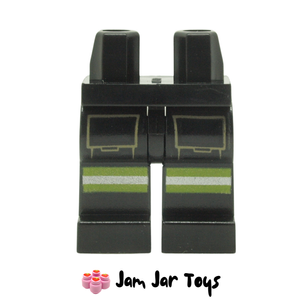 LEGO® Minifigure Black Legs Reflective Stripe Print (L22)