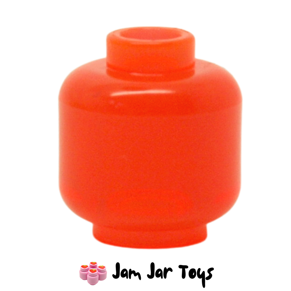 LEGO Head Plain - Trans-Neon Orange.