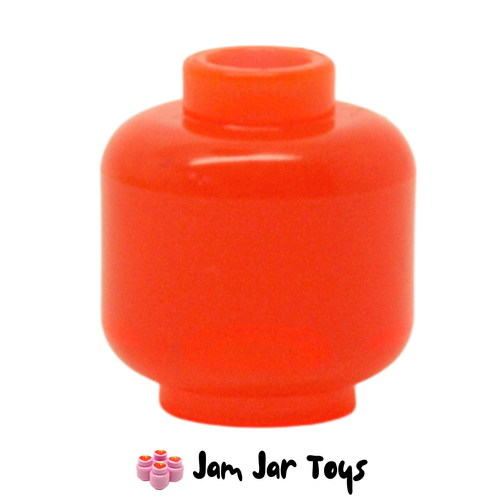 LEGO Head Plain - Trans-Neon Orange.