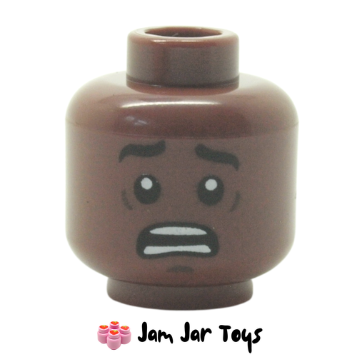 LEGO Reddish Brown Head Star Wars Finn Scared