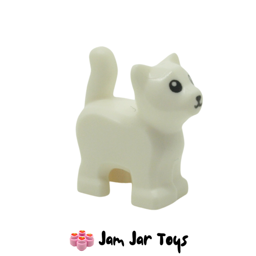 LEGO White Cat Short Tail, Black Eyes and Nose