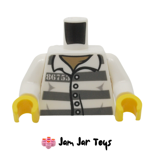 LEGO Torso Prison Shirt, 86753, Dark Bluish Grey Stripes.