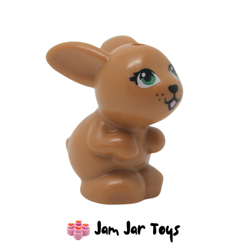 LEGO Medium Nougat Rabbit / Bunny Sitting Green Eyes