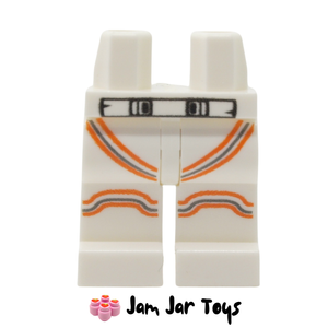 LEGO® Astronaut White Space Suit Legs Dark Orange/Medium Blue Lines L111