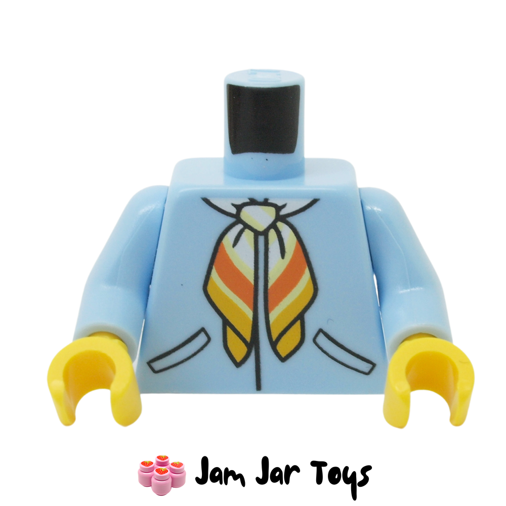 LEGO Bright Light Blue Jacket, White and Orange Tied Neckerchief