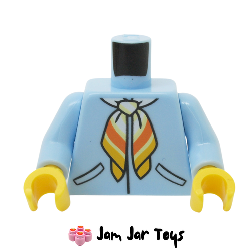 LEGO Bright Light Blue Jacket, White and Orange Tied Neckerchief