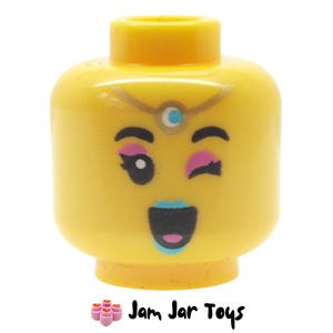 LEGO® Chang'e Head, Gold Headdress, Dark Turquoise Jewel and Lips - Dual Sided FH159
