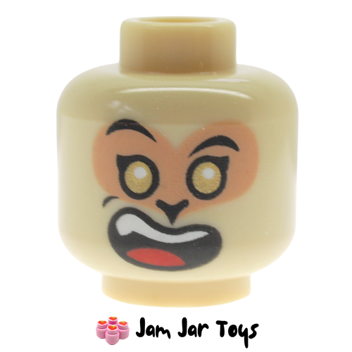 LEGO Monkey King Head, Gold Eyes, Open Mouth Smile