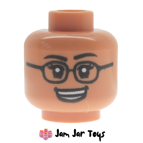 LEGO Nougat Head, Black Glasses, Open Mouth Smile