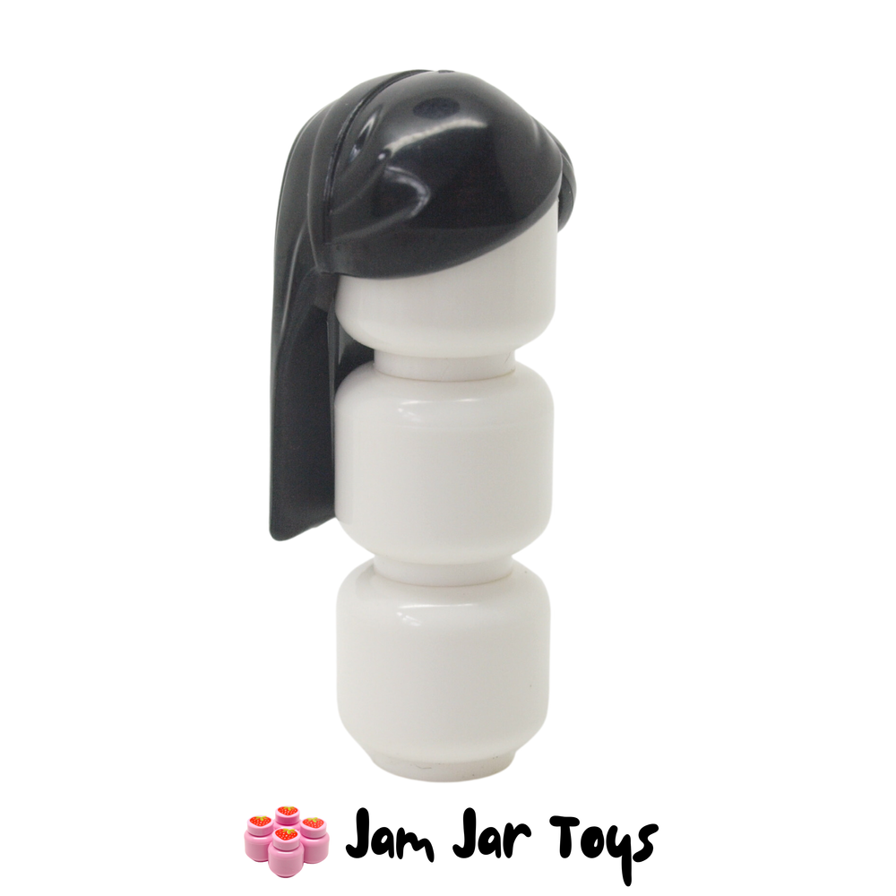 LEGO Black Long Straight Hair with Bangs.