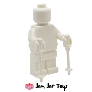 LEGO® 2 x White Ski Poles with Handle, Stop Ring and Side Stops A191