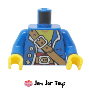 LEGO® Pirate Captain Torso, Jacket, White and Red Undershirt, Shoulder Strap with Buckle T208