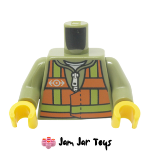LEGO® Olive Green Torso Safety Vest, Train Logo T233