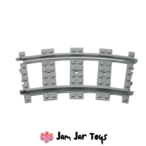 LEGO Curved Train Track, Dark Bluish Grey Plastic (RC Trains).