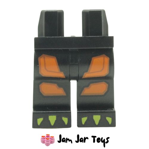 LEGO Black Legs with Orange Decorations, Lime Claws