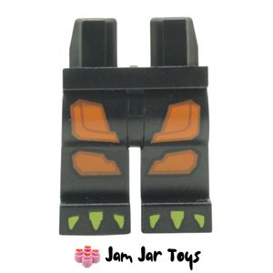 LEGO Black Legs with Orange Decorations, Lime Claws