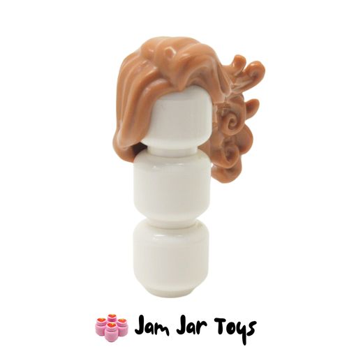 LEGO Hair Long Swept Left with Curls - Medium Nougat