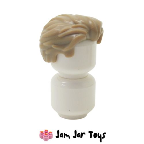 LEGO Hair Swept Back, Slight Widow's Peak, Short Side Burns - Dark Tan