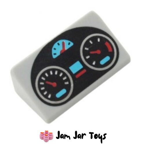 PT41 Light Bluish Grey Dashboard, Speedometers Slope 30° 1 x 2 x 2/3