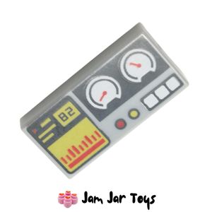 LEGO® Light Bluish Grey 1 x 2 Tile Gauges, 82, Buttons PT47