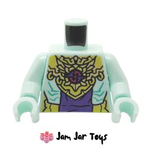 LEGO® Light Aqua Torso, Gold Chains/Necklace, Yellow Belt, Dark Purple/Magenta Decorations TO16