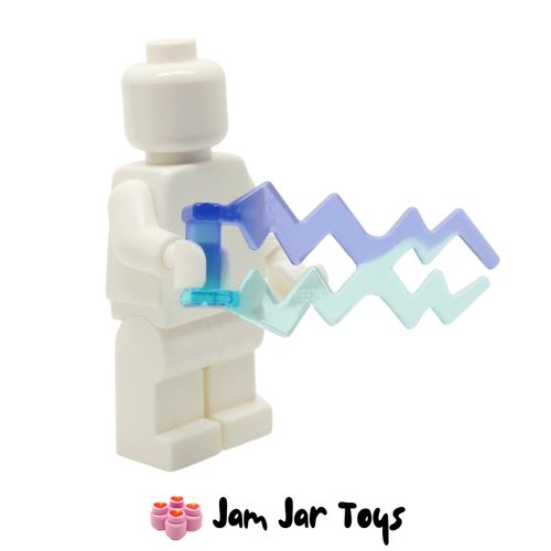 LEGO Lightning Bolt, Marbled Trans-Purple, Blue Pattern