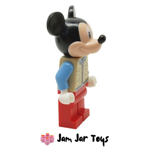 LEGO Mickey Mouse Disney Mini Figure - Tan Safari Vest and Medium Blue Shirt Side View