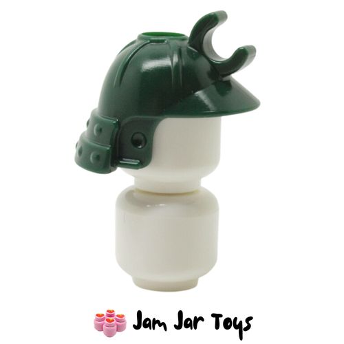 LEGO Dark Green Samurai Helmet Ninja Ninjago With Neck Protector.