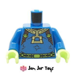 LEGO® Blue Torso, Lime Belt, Gold Necklace/Pendant, Dark Brown Straps. TO109
