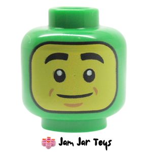 LEGO Bright Green Head, Yellow Face, Smile