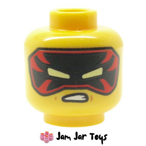 LEGO Kai Head, Black/Red Eyemask, Angry Teeth