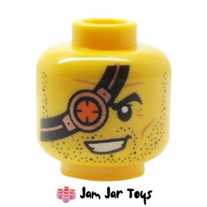 LEGO® Ronin, Stubble, Black/Copper/Orange Eye Patch with Copper Eyepiece. HF122