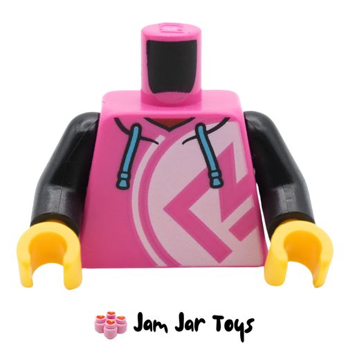 LEGO Dark Pink Hoody, Pink Symbol / White Circle, Medium Azure Laces