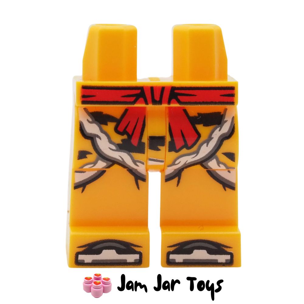 LEGO Bright Light Orange Legs with Red Sash, Black Animal Stripes.
