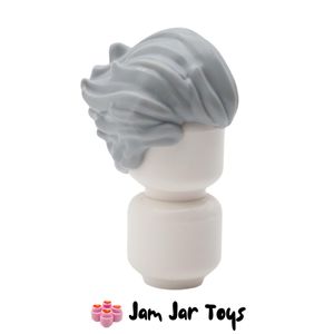 LEGO® Light Bluish Grey Bushy Hair Swept Back. FPH136