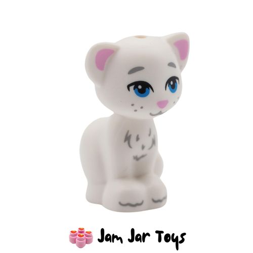 LEGO Sitting White Cat, Light Bluish Grey Markings