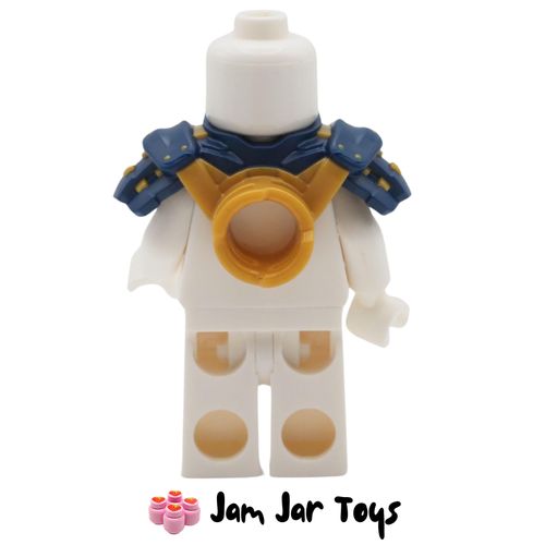 LEGO Dark Blue Shoulder Armour, Bandana, Gold Rivets, Katana Scabbard Rear View