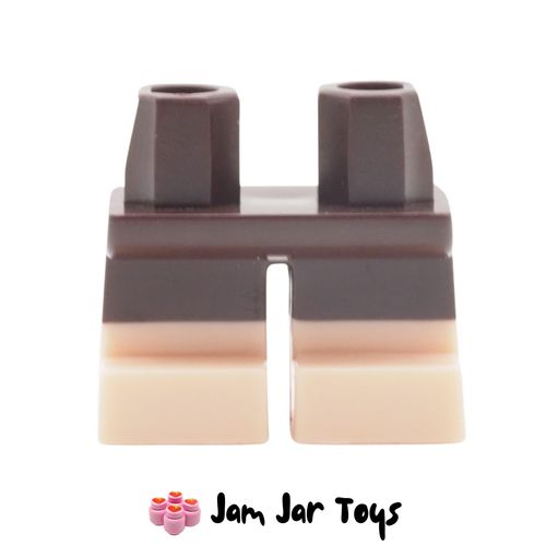 LEGO Dark Brown Short Legs with Light Nougat Feet.