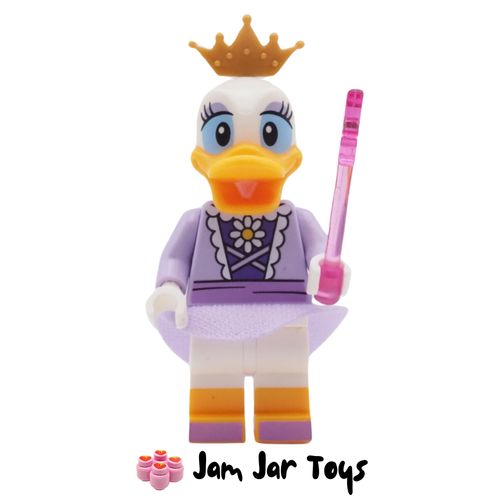 LEGO Disney Daisy Duck Minifigure, Lavender Dress, Gold Crown.