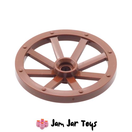 LEGO Reddish Brown Large Wagon Wheel 33mm Diameter, Notched