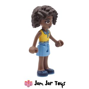 LEGO Friends Minifigure Aliya - Yellow Top, Blue Skirt Side View